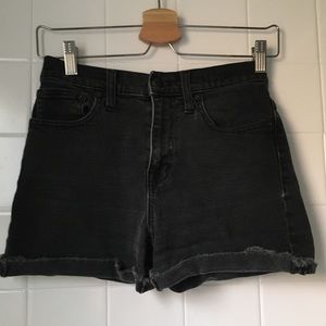 MADEWELL high rise denim shorts in faded black